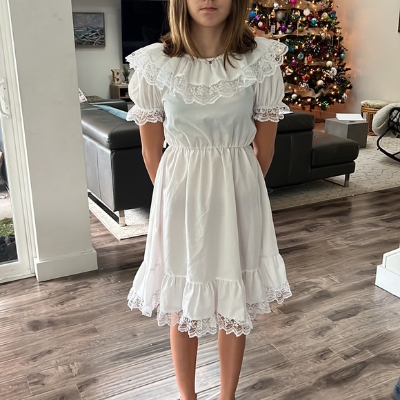 VINTAGE white dress - first communion, wedding, baptism, holiday dress, Angel - Picture 2 of 10